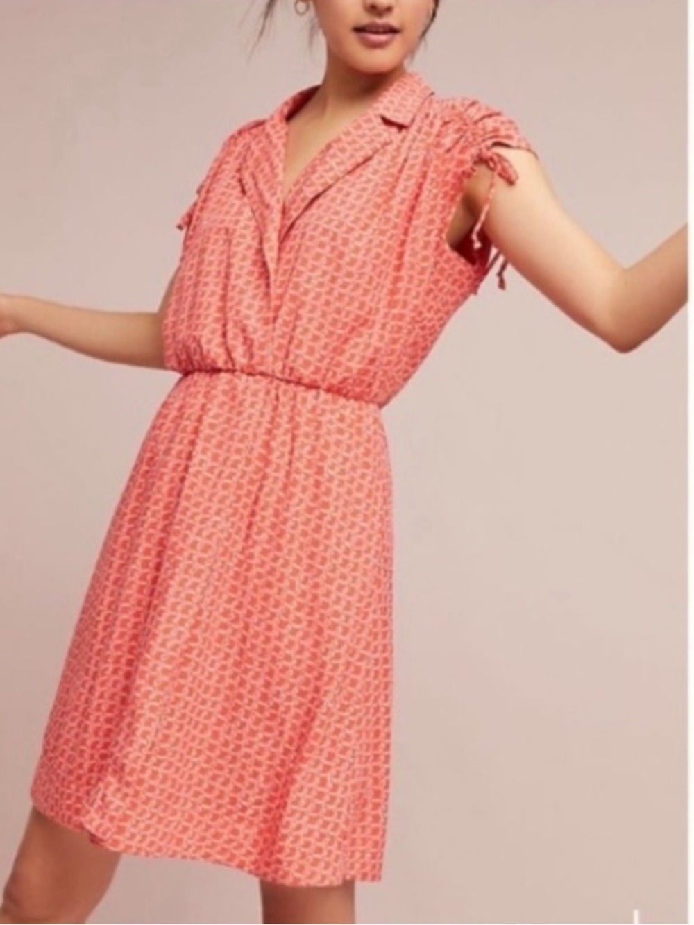 ANTHROPOLOGIE Maeve Carlotta Ruched Dress Western